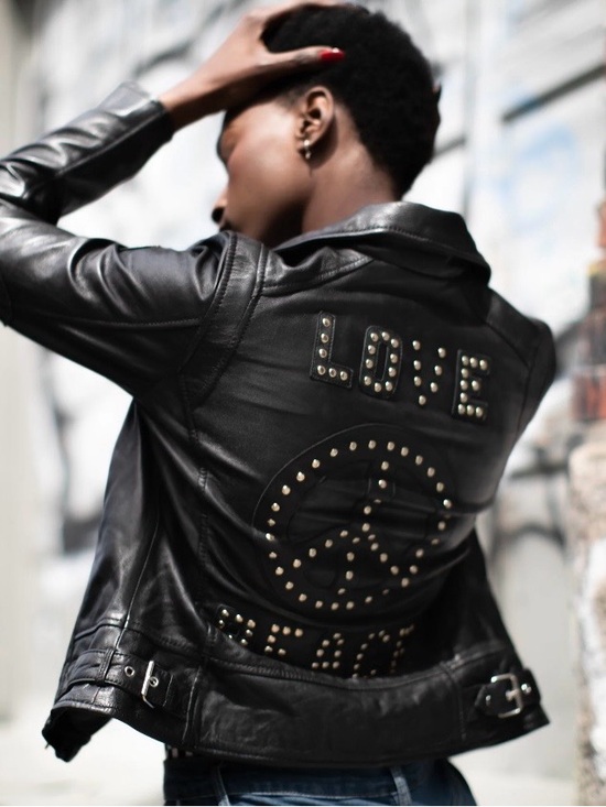 Anthropologie Jackets & Blazers - Anthropologie - Mauritius Black Leather Moto Jacket with studded design